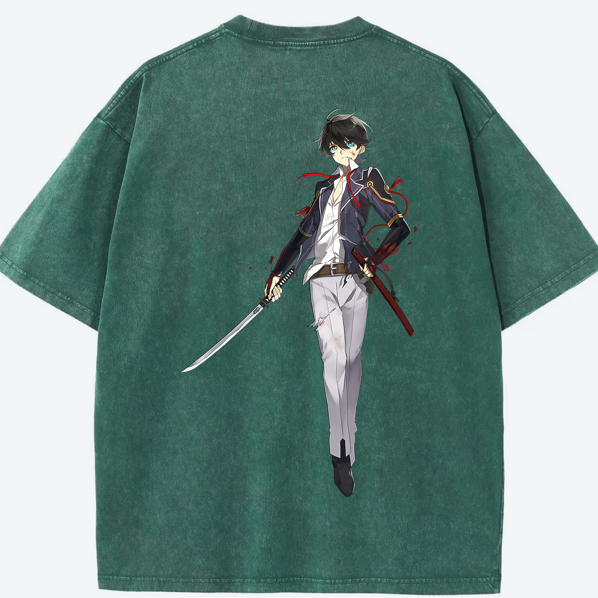 （画像用） 刀剣乱舞 Touken Ranbu 綿100% ヴィンテージ風 半袖Tシャツ（背面プリント）
